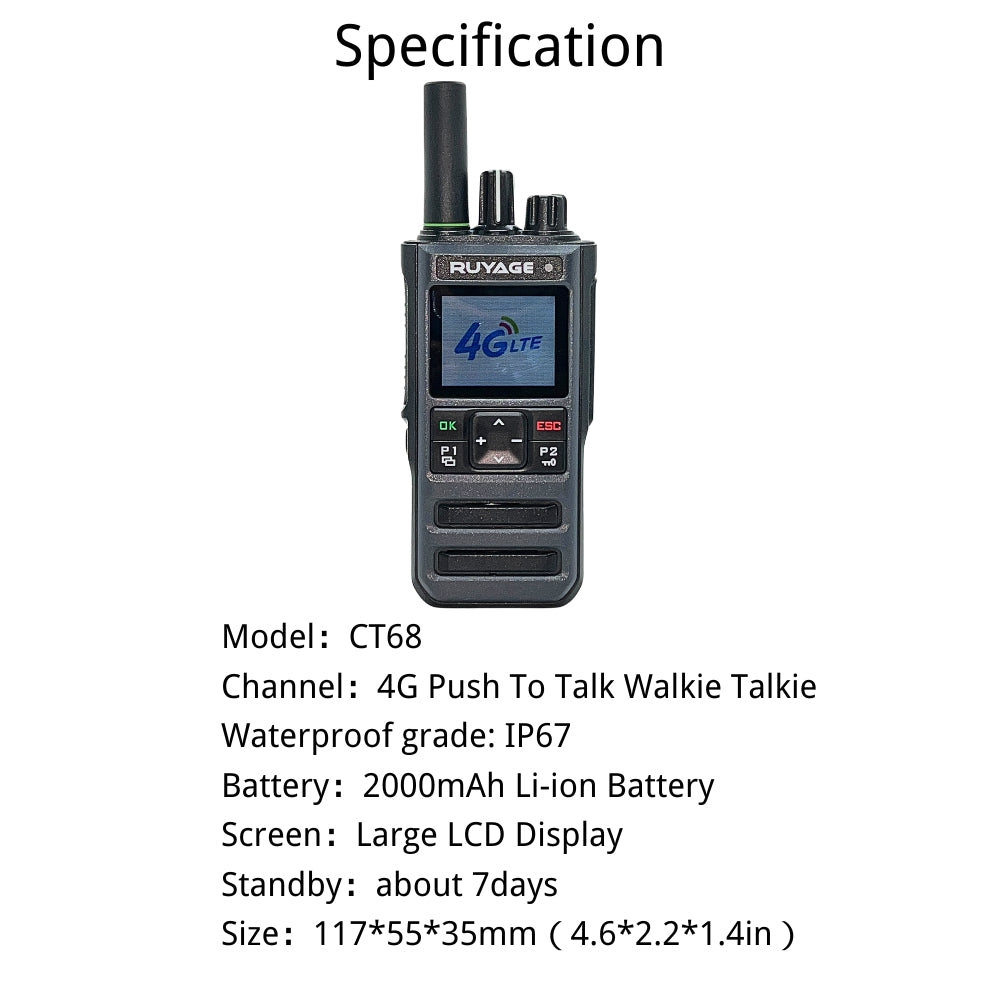 Ruyage Radio Nationwide PTT Walkie-Talkie(CT68)