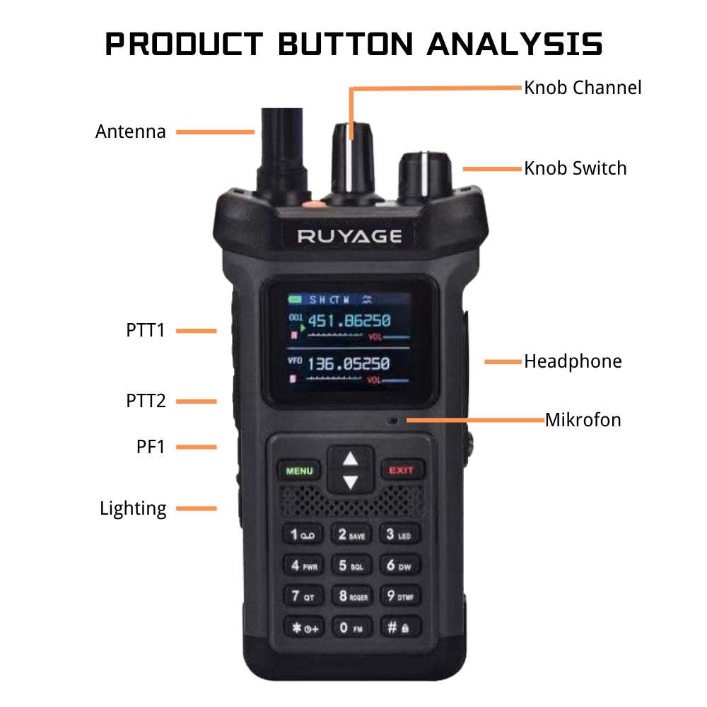 Ruyage Radio Analog Signal 20W Walkie-Talkie(RT20)