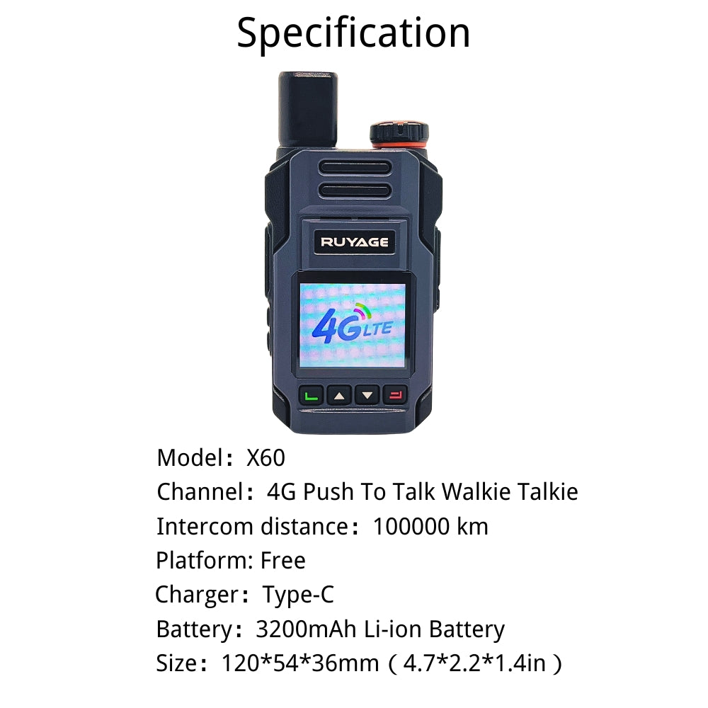 Ruyage Radio Nationwide PTT Walkie-Talkie(X60)