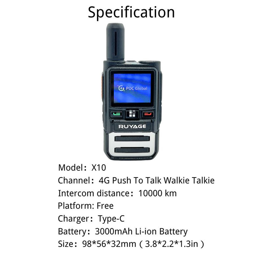 Ruyage Radio Nationwide PTT Walkie-Talkie(X10)