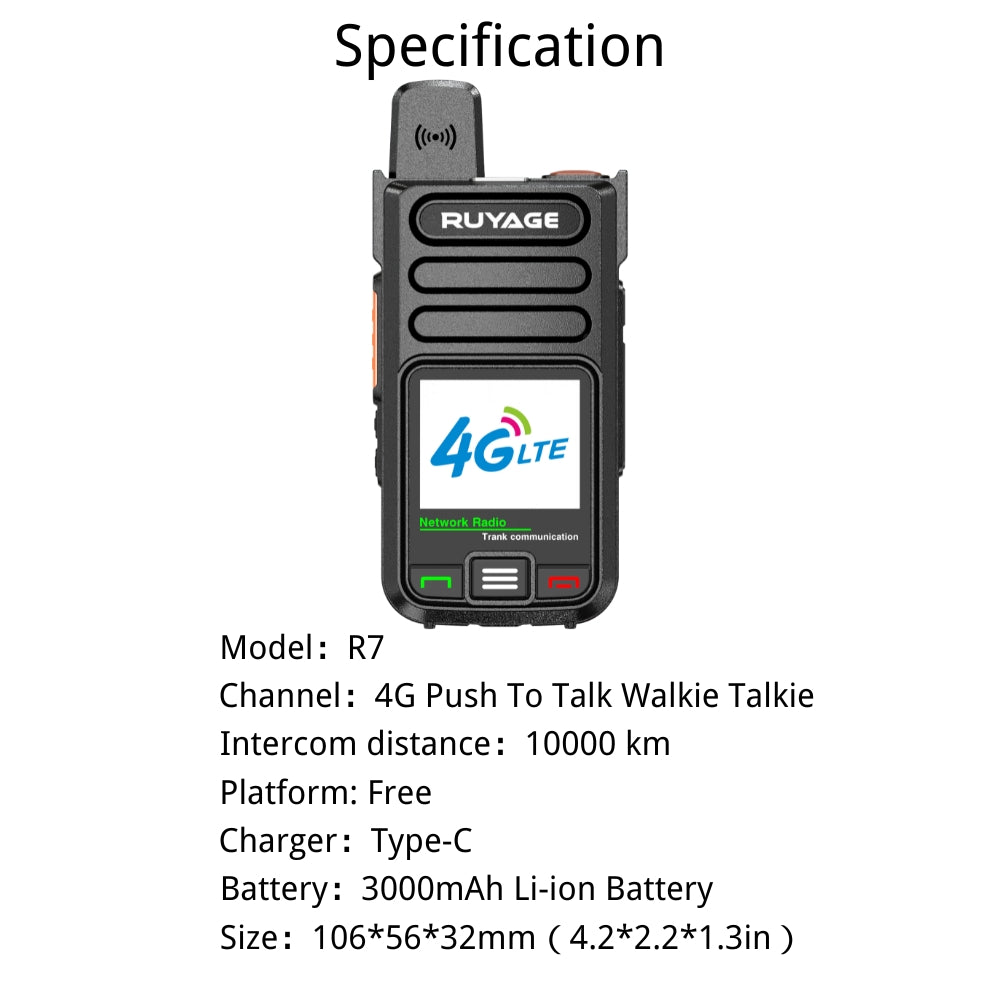 Ruyage Radio Nationwide PTT Walkie-Talkie(R7)