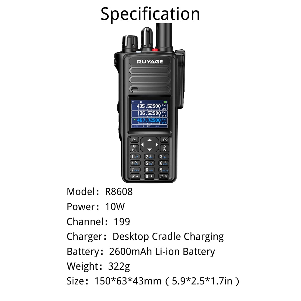 Ruyage Radio 10W Heavy Duty Walkie Talkie(R8608)