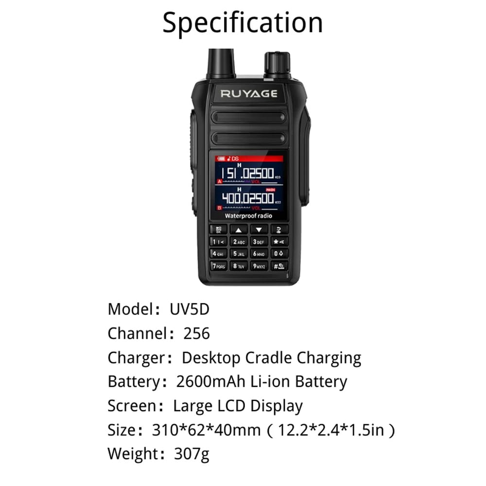Ruyage Radio Waterproof Walkie-Talkie(UV5D)
