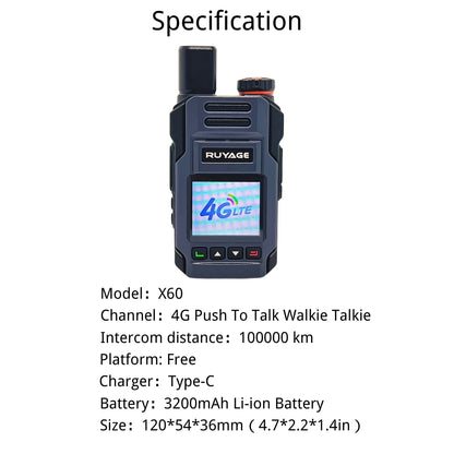 Ruyage Radio Nationwide PTT Walkie-Talkie(X60)