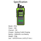 Ruyage RT30 10W Motorola Traditional Motherboard Analog Long Range Two Way Radio Walkie Talkie