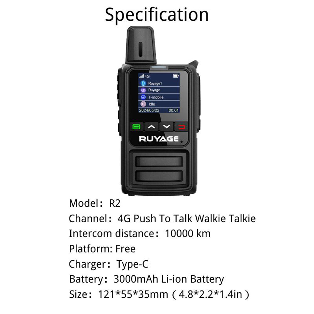 Ruyage Radio Nationwide PTT Walkie-Talkie(R2)