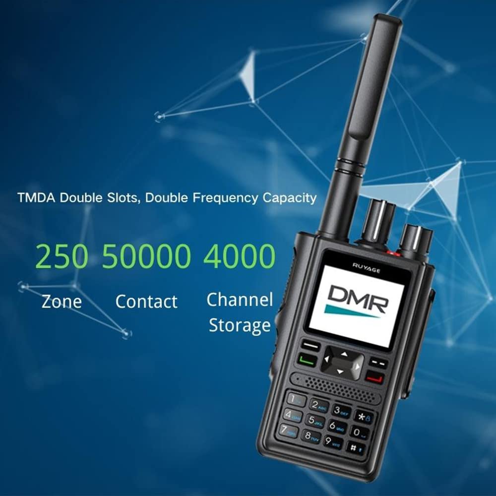 Ruyage DP10 디지털 양방향 무전기 워키토키 핸드헬드 DMR 무전기 위성 GPS 장거리 2000mAh 배터리 