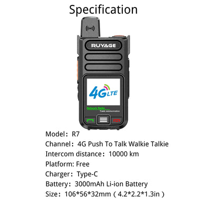Ruyage Radio Nationwide PTT Walkie-Talkie(R7)