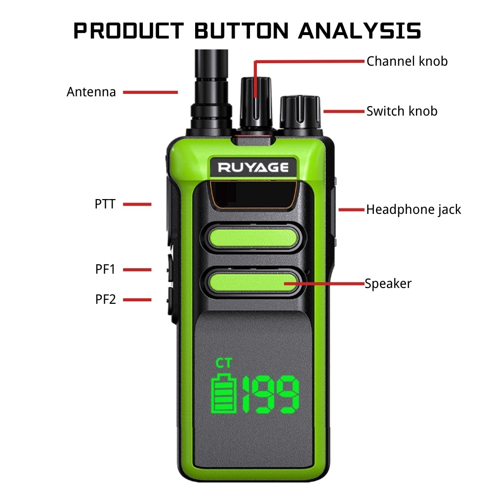 Ruyage RT30 10W Motorola Traditional Motherboard Analog Long Range Two Way Radio Walkie Talkie