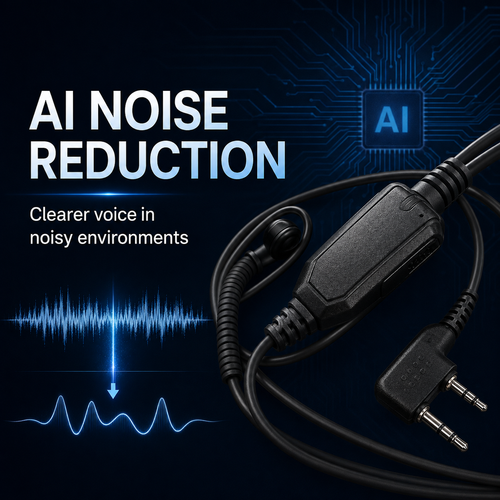 RUYAGE AI Noise-Cancelling PTT Earpiece for K-Type Radios