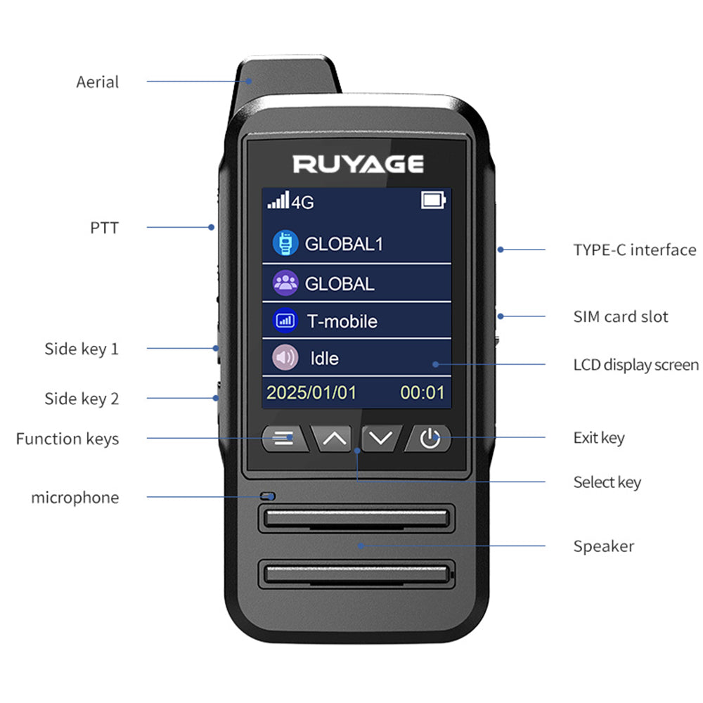 Ruyage CT68 IP67 Waterproof Nationwide LTE Push-to-Talk Two Way Radio