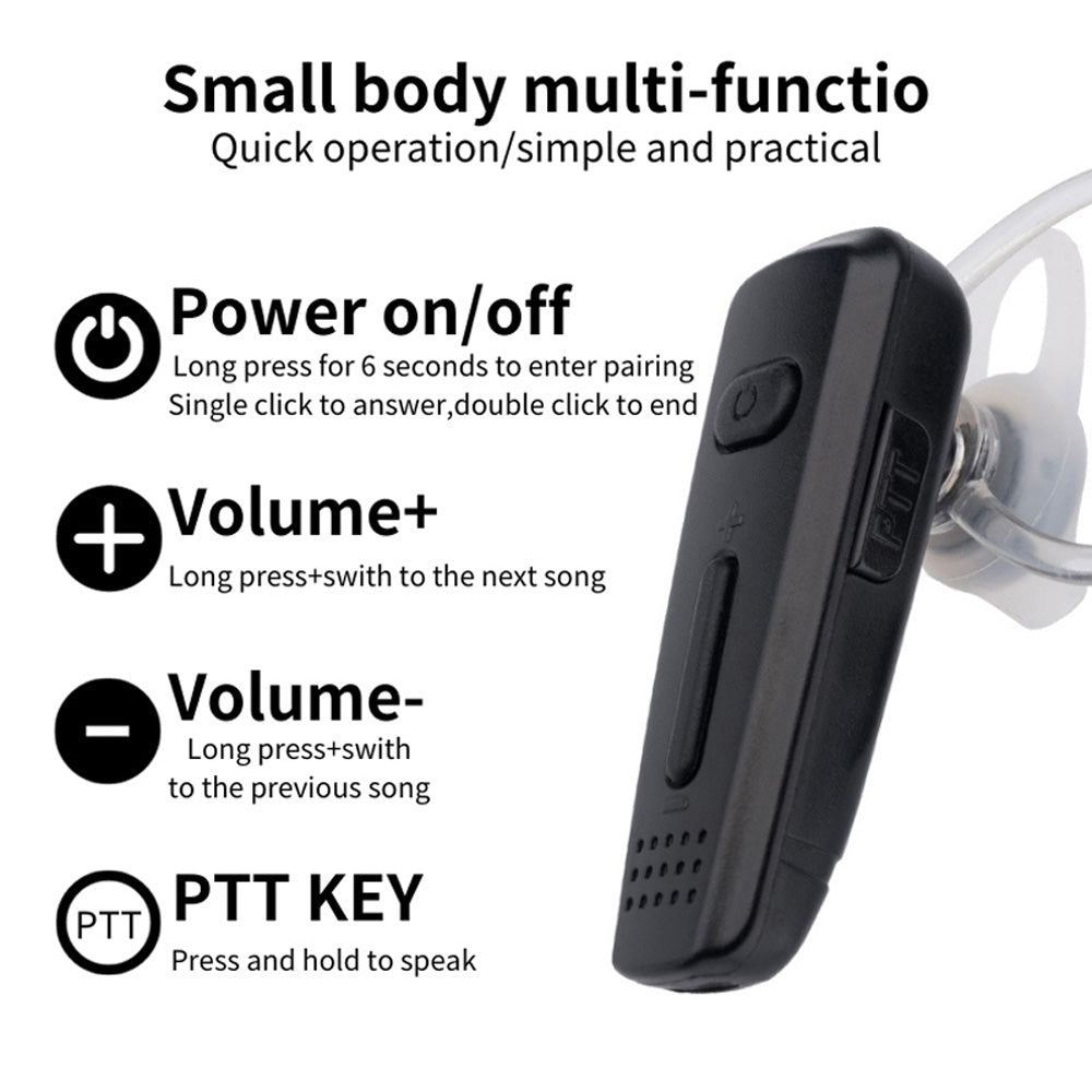 RUYAGE Zello Bluetooth Earpiece Wireless PTT Headset for Walkie Talkie