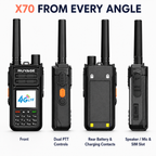 RUYAGE X70 Dual-Mode 4G LTE PoC & 5W UHF Walkie Talkies – 2-Pack