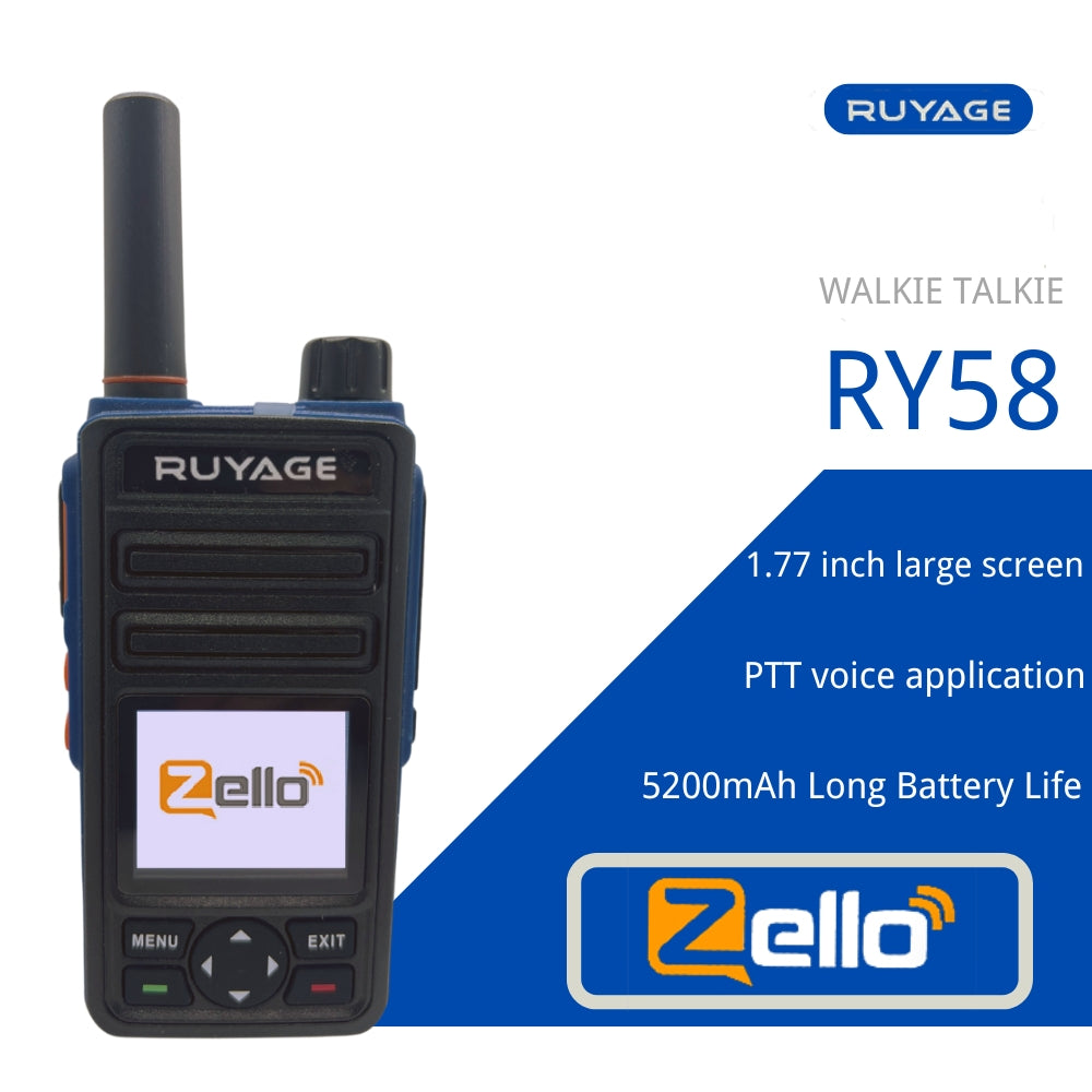 Ruyage RY58 Zello Push-to-Talk 4G LTE Long Range Walkie Talkie