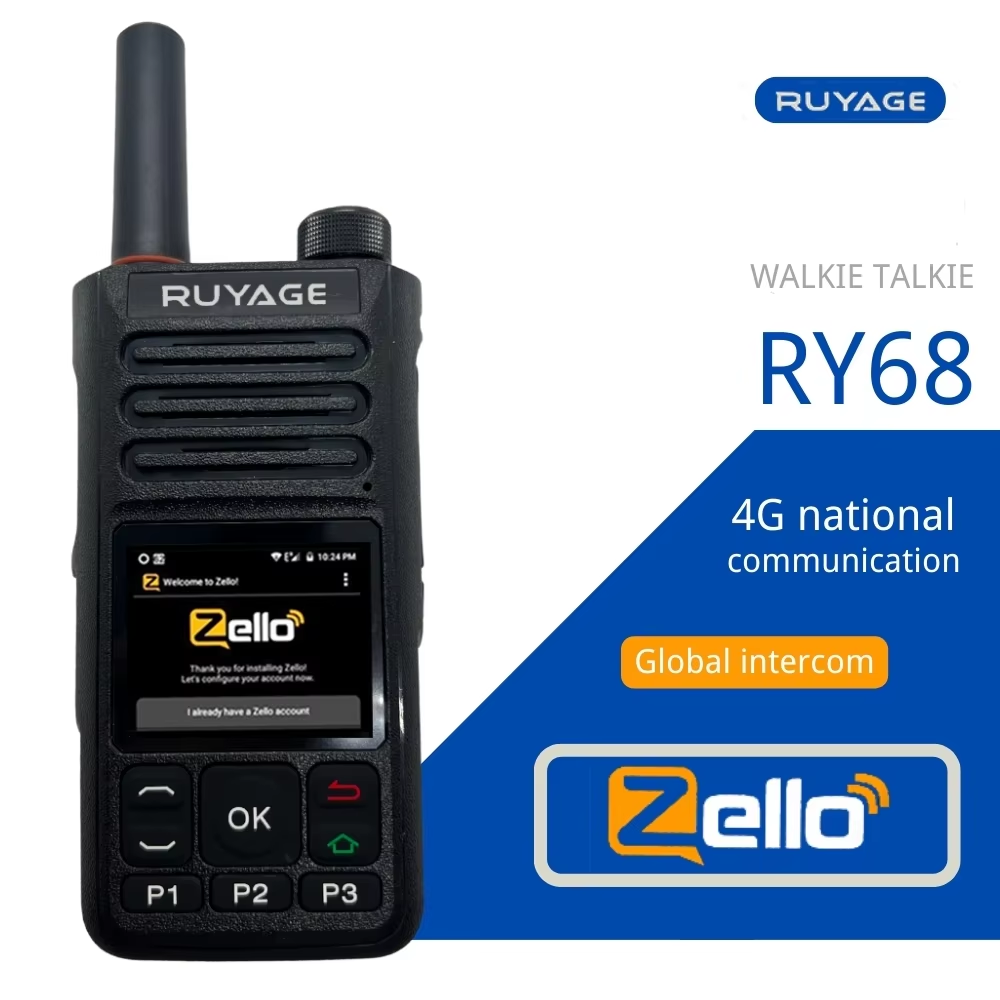 Ruyage RY68 Zello Push-to-Talk 4G LTE Long Range Walkie Talkie