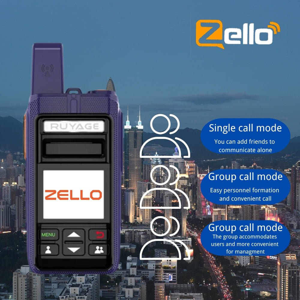 Ruyage RY70 Zello Push-to-Talk 4G LTE Long Range Walkie Talkie