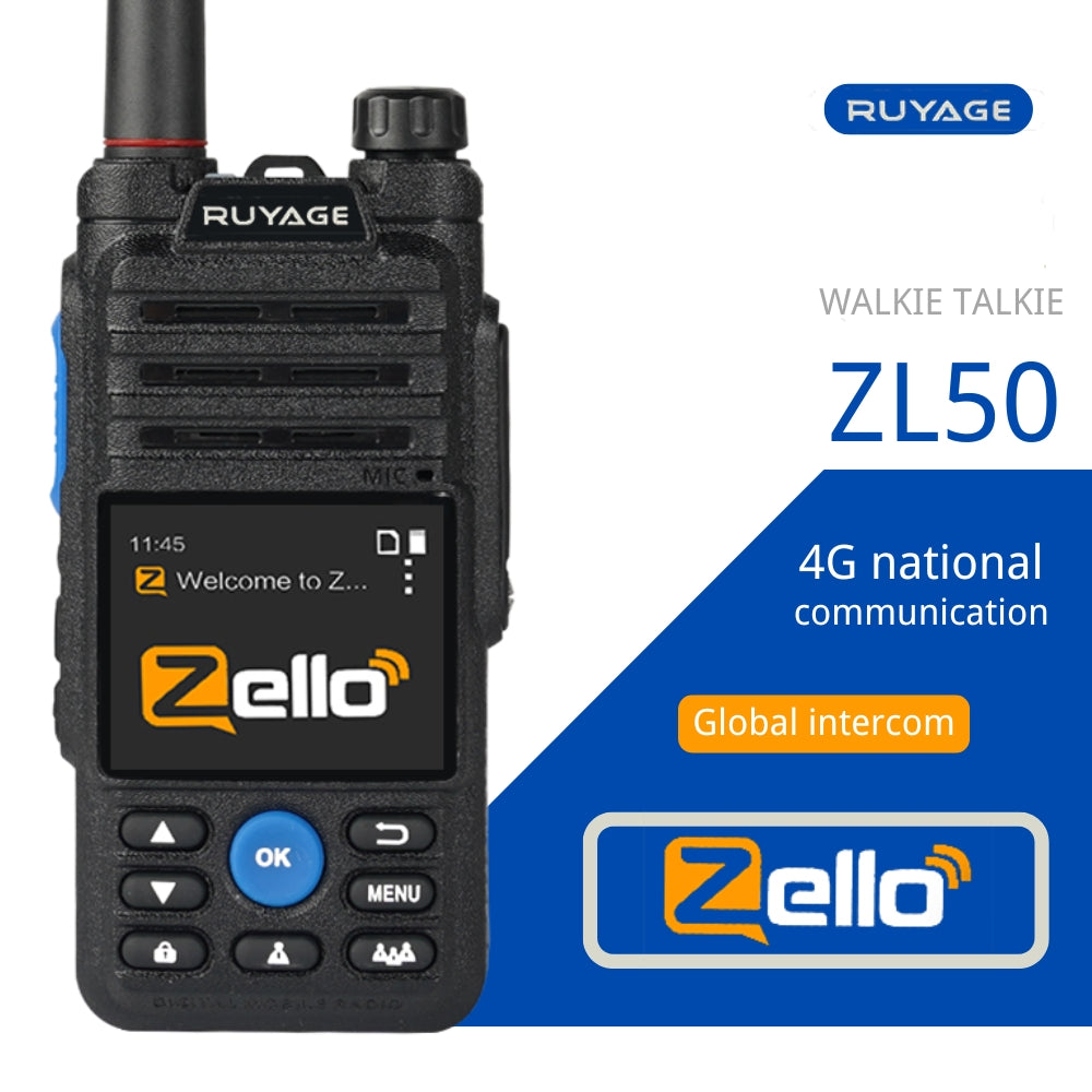 Ruyage ZL50 Zello Push-to-Talk 4G LTE Long Range Walkie Talkie