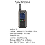RUYAGE R0 4G LTE PoC Radio Long Range Nationwide Walkie Talkie