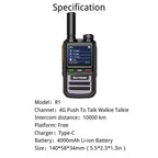 RUYAGE R1 4G LTE PoC Radio Long Range Nationwide Walkie Talkie