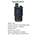 RUYAGE X20 4G LTE PoC Radio Long Range Nationwide Walkie Talkie