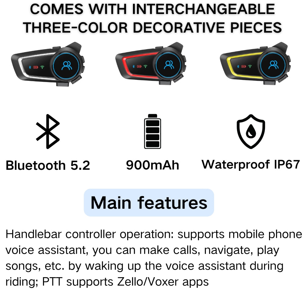 RUYAGE IP67 Motorcycle Helmet Bluetooth Communication System – Ruyage Radio
