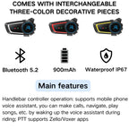 RUYAGE Zello Motorcycle Helmet Bluetooth Headset Wireless PTT Intercom