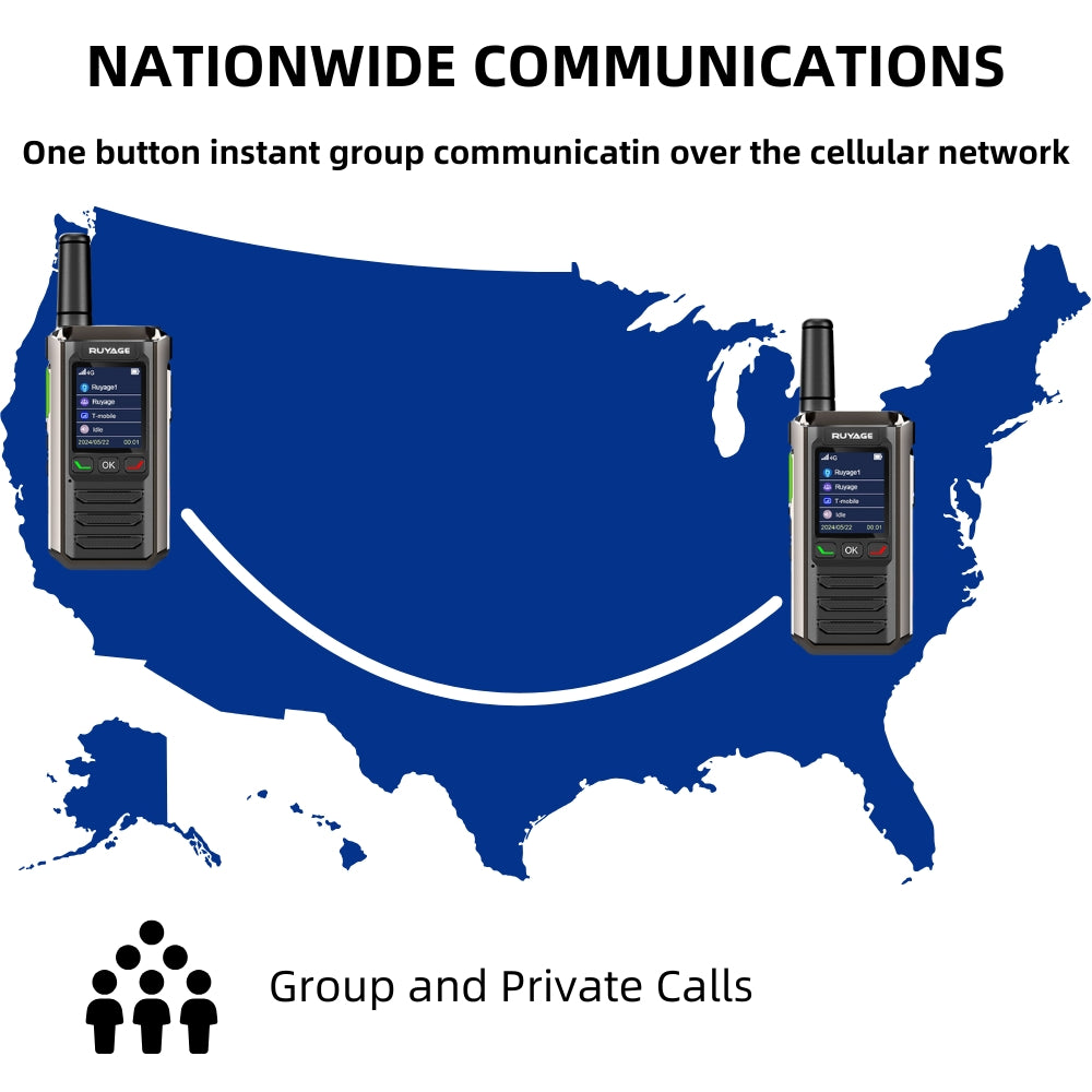 Ruyage R0 Two Way Radio Nationwide LTE Push-to-Talk Walkie Talkie