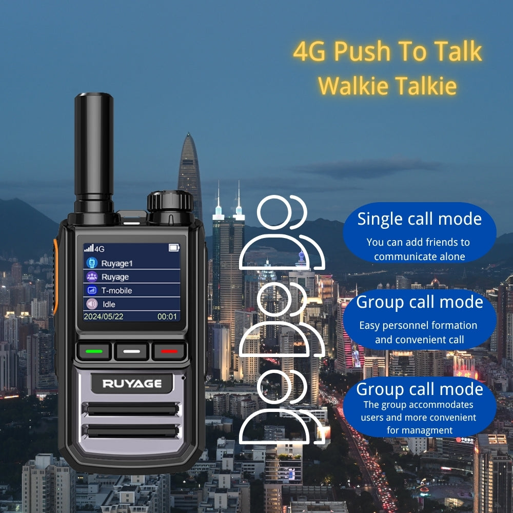 RUYAGE R1 4G LTE PoC Radio Long Range Nationwide Walkie Talkie