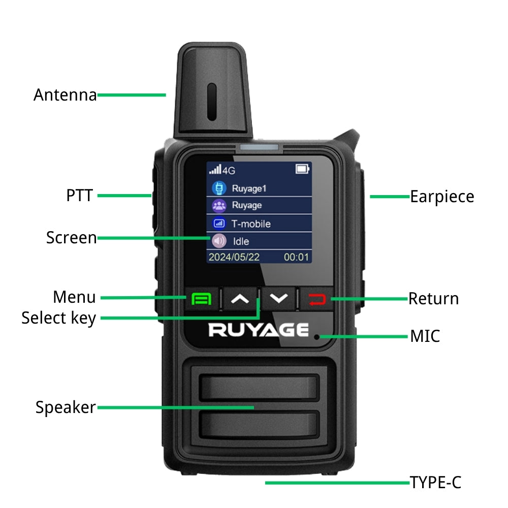 RUYAGE R2 4G LTE PoC Radio Long Range Nationwide Walkie Talkie
