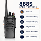 RUYAGE 888S UHF Walkie Talkies 2 Pack