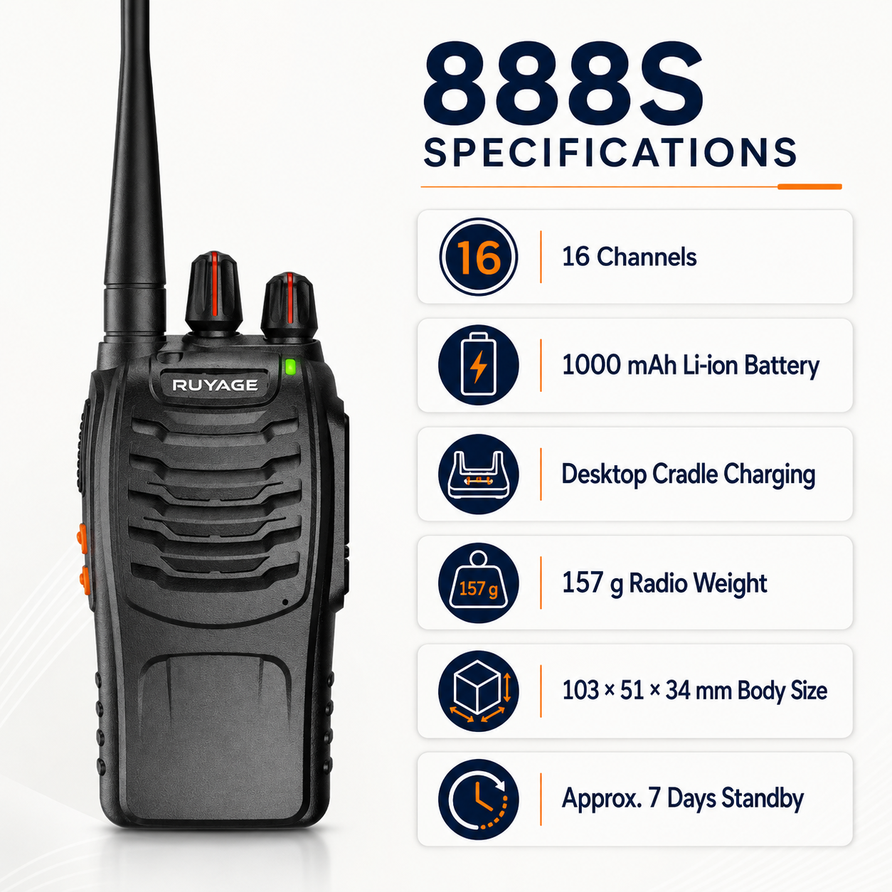 RUYAGE 888S UHF Walkie Talkies 2 Pack