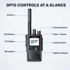 RUYAGE DP10 VHF/UHF Dual-Band DMR Two-Way Radio with GPS