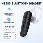 RUYAGE HB680 Bluetooth PTT Earpiece for Zello PoC Radios