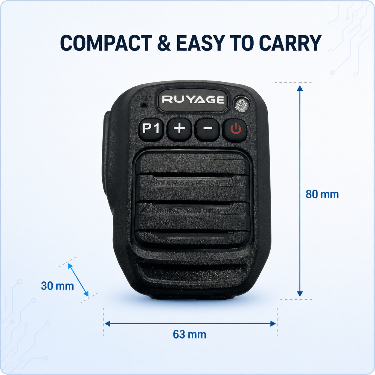 RUYAGE HB980 Bluetooth PTT Microphone for Zello – IP66