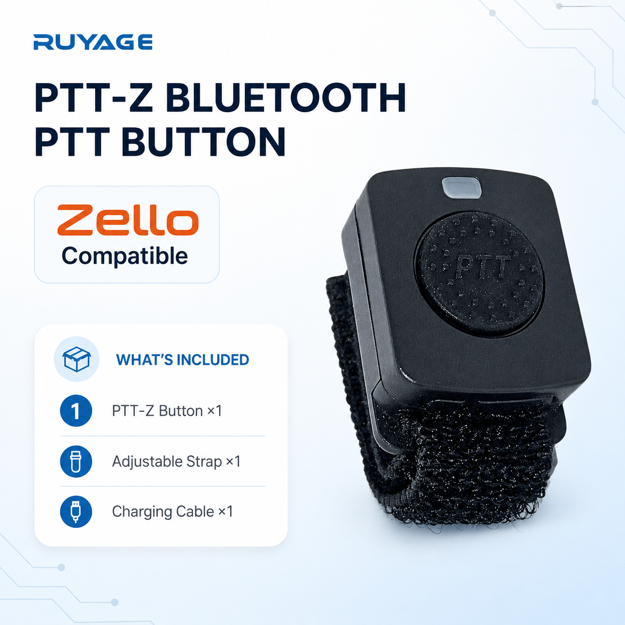 RUYAGE PTT-Z Bluetooth PTT Button for Zello