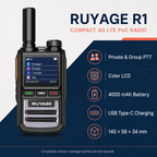 RUYAGE R1 4G LTE PoC Walkie Talkies – 2-Pack