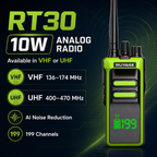 RUYAGE RT30 10W Long Range VHF or UHF Analog Walkie Talkie
