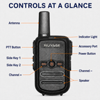 RUYAGE RY12 Mini Rechargeable FRS Walkie Talkie with VOX