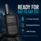 RUYAGE RY12 Mini Rechargeable FRS Walkie Talkie with VOX