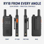 Ruyage RY18 Walkie Talkies para adultos recarregável 1 pacote, rádio bidirecional FRS portátil de longo alcance 16 canais viva-voz VOX para acampamento e caminhada 