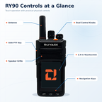 RUYAGE RY90 Zello-Compatible 4G LTE/WiFi Touchscreen Radio – 4000mAh