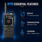 RUYAGE RY98 Zello-Compatible 4G LTE Walkie Talkie Phone with Keypad