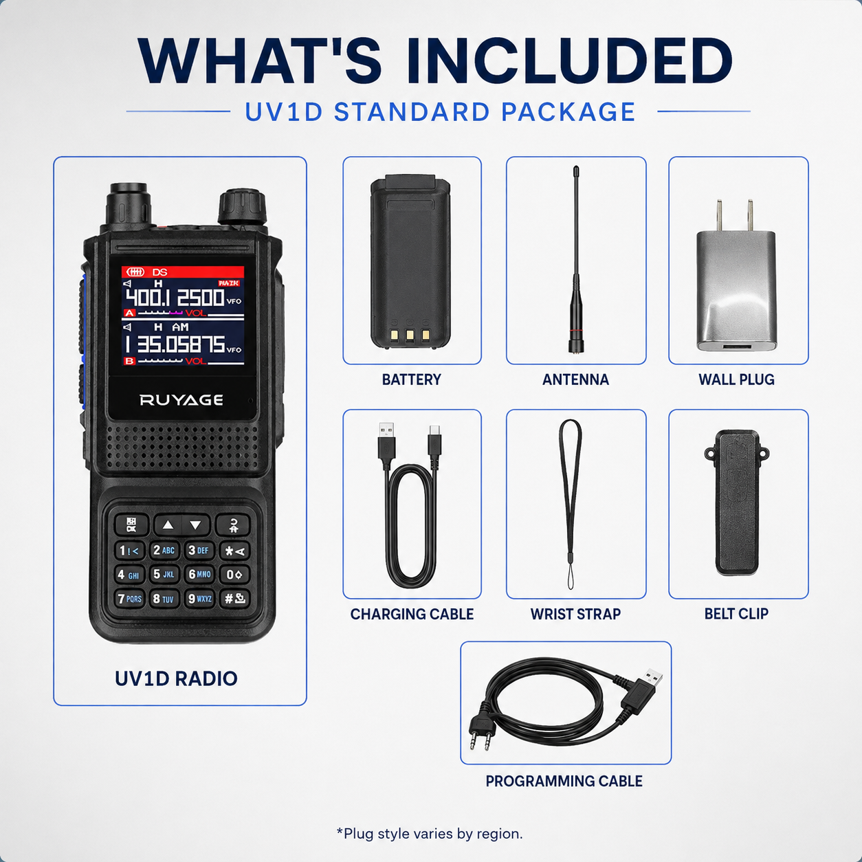 RUYAGE UV1D 5W 6-Band VHF/UHF Analog Walkie Talkie