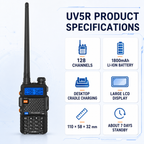 RUYAGE UV5R 6 Band VHF/UHF Analog Walkie Talkie