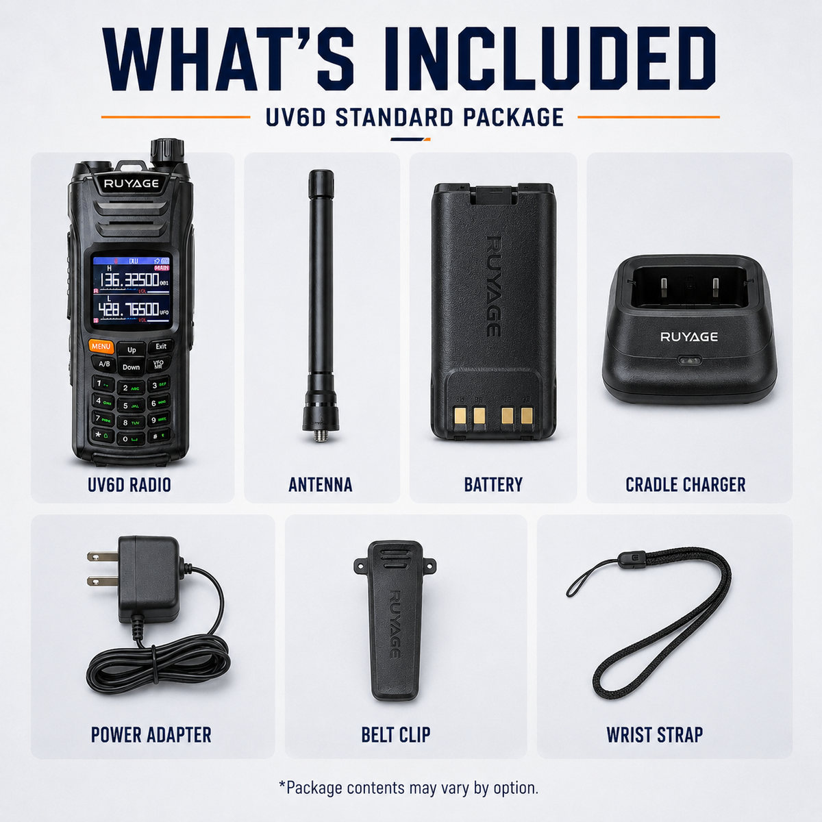 RUYAGE UV6D 6 Band VHF/UHF Analog Walkie Talkie with GPS