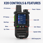 Ruyage-X20 4G 푸시투토크 워키토키 네트워크 글로벌 POC 라디오 장거리 500마일 하이킹 캠핑용 