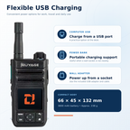 Ruyage ZL60 4G Rádio de rede com botão PTT WiFi Walkie Talkies Longo alcance 100 milhas Tela LCD de 1,77 polegadas Push-to-Talk para Zello Android 