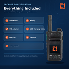 Ruyage ZL60 4G Rádio de rede com botão PTT WiFi Walkie Talkies Longo alcance 100 milhas Tela LCD de 1,77 polegadas Push-to-Talk para Zello Android 