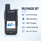RUYAGE R7 4G LTE PoC Walkie Talkies with SIM Card