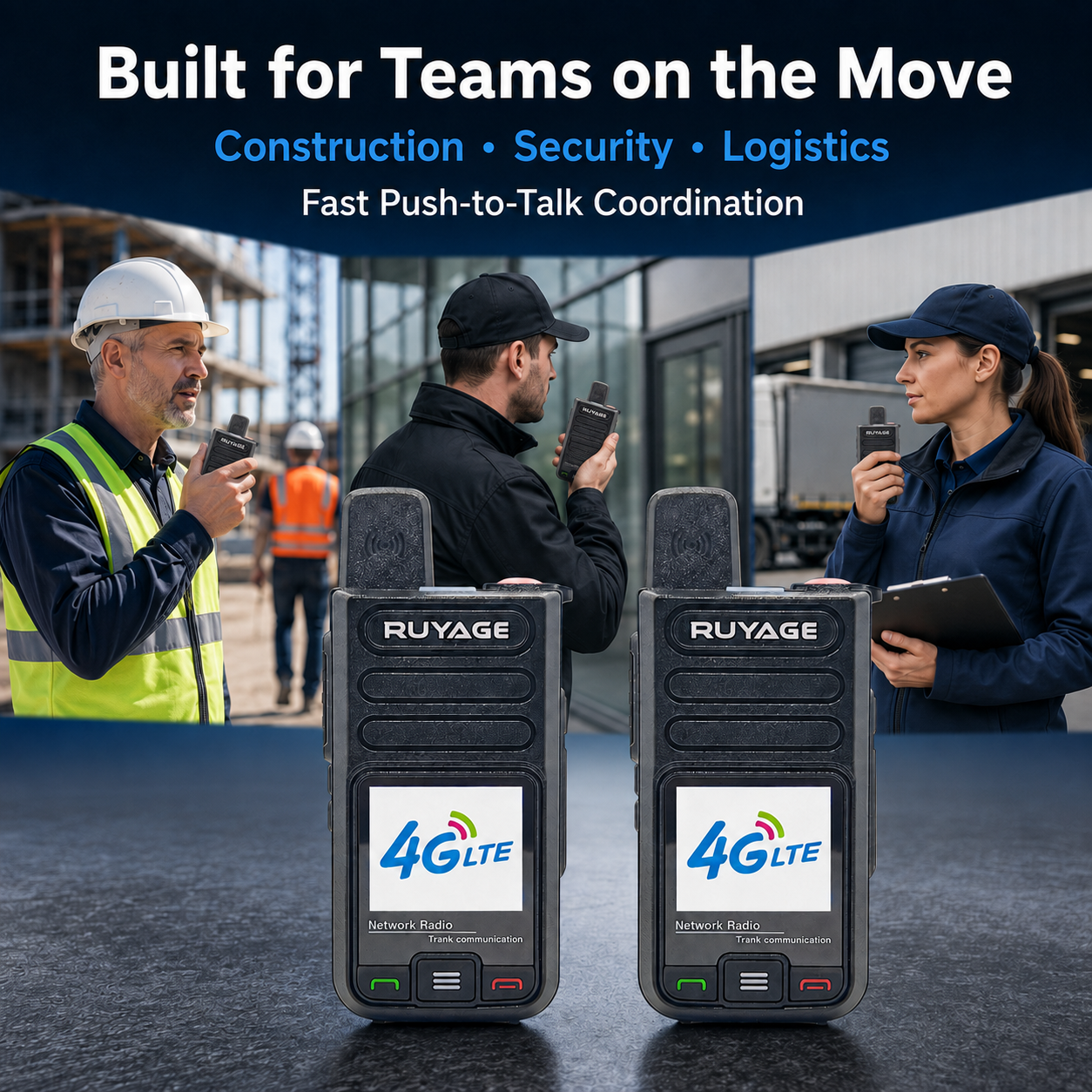 RUYAGE R7 4G LTE PoC Walkie Talkies with SIM Card